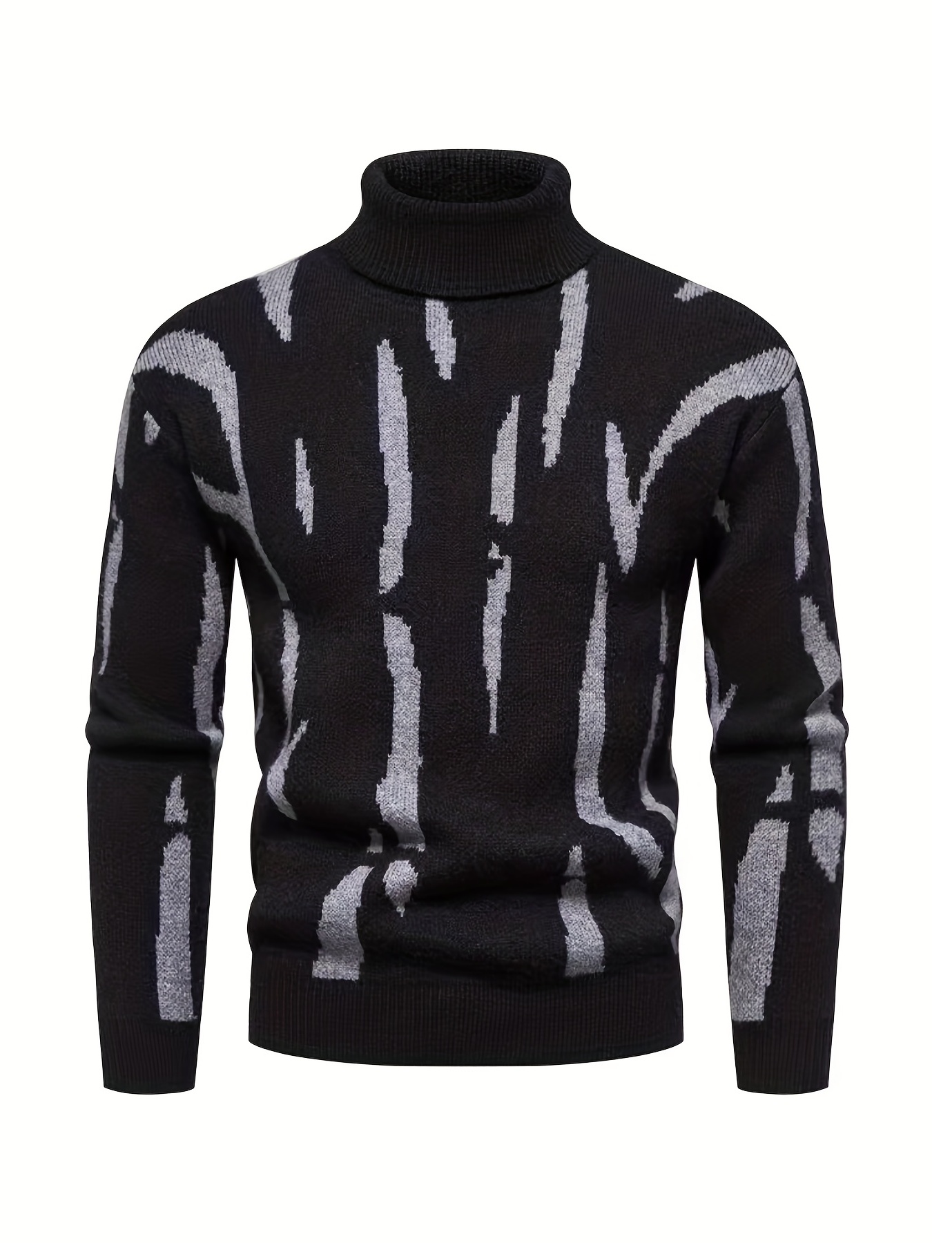 trendy mens stretch thermal turtleneck sweater stay warm and stylish all winter details 2