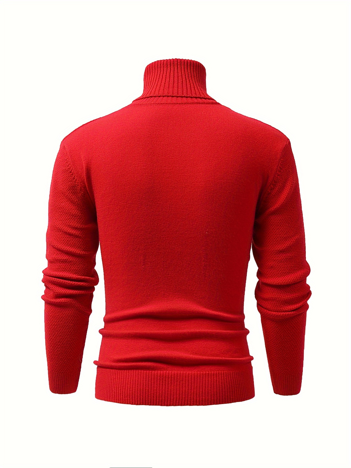 turtle neck knitted cable sweater mens casual warm solid high stretch pullover sweater for fall winter details 27