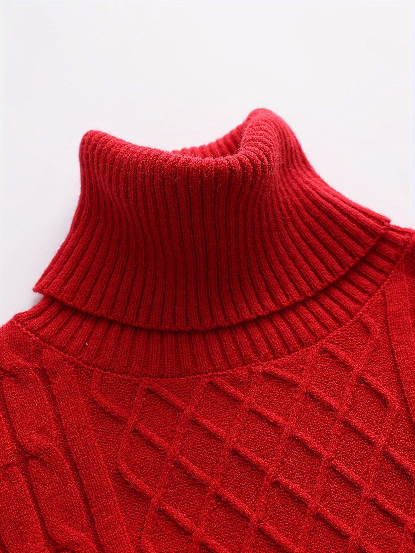 turtle neck knitted cable sweater mens casual warm solid high stretch pullover sweater for fall winter details 28