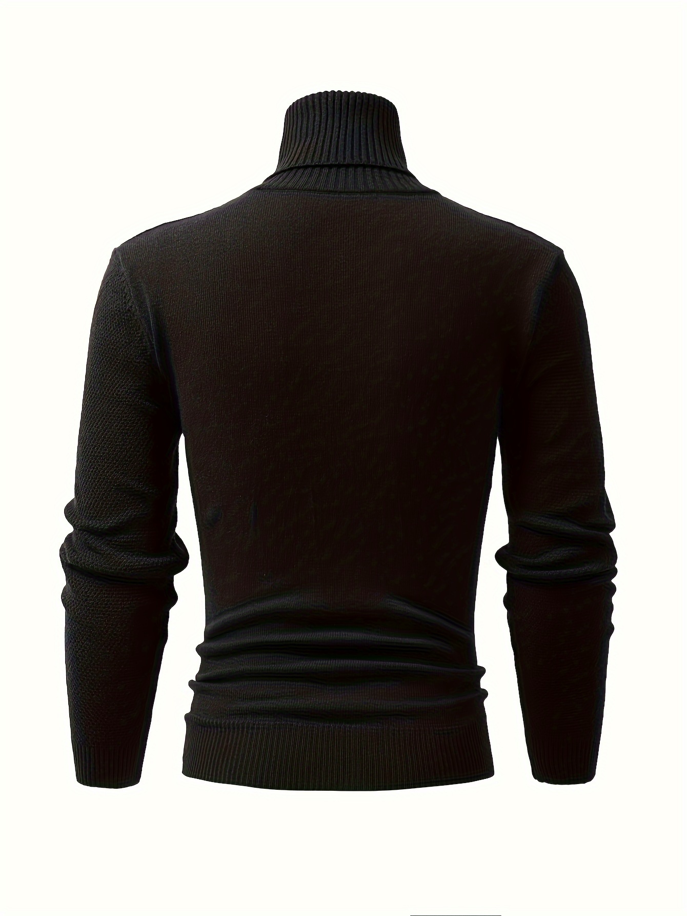 turtle neck knitted cable sweater mens casual warm solid high stretch pullover sweater for fall winter details 33