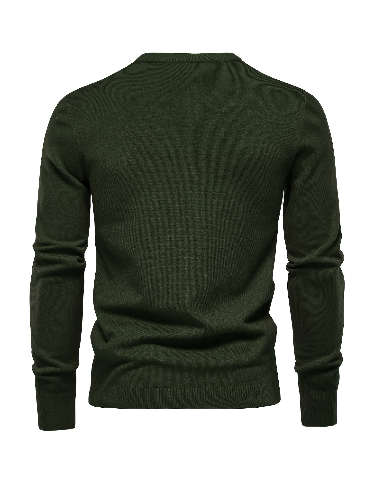 mens solid color crew neck slim fit knit sweater details 17