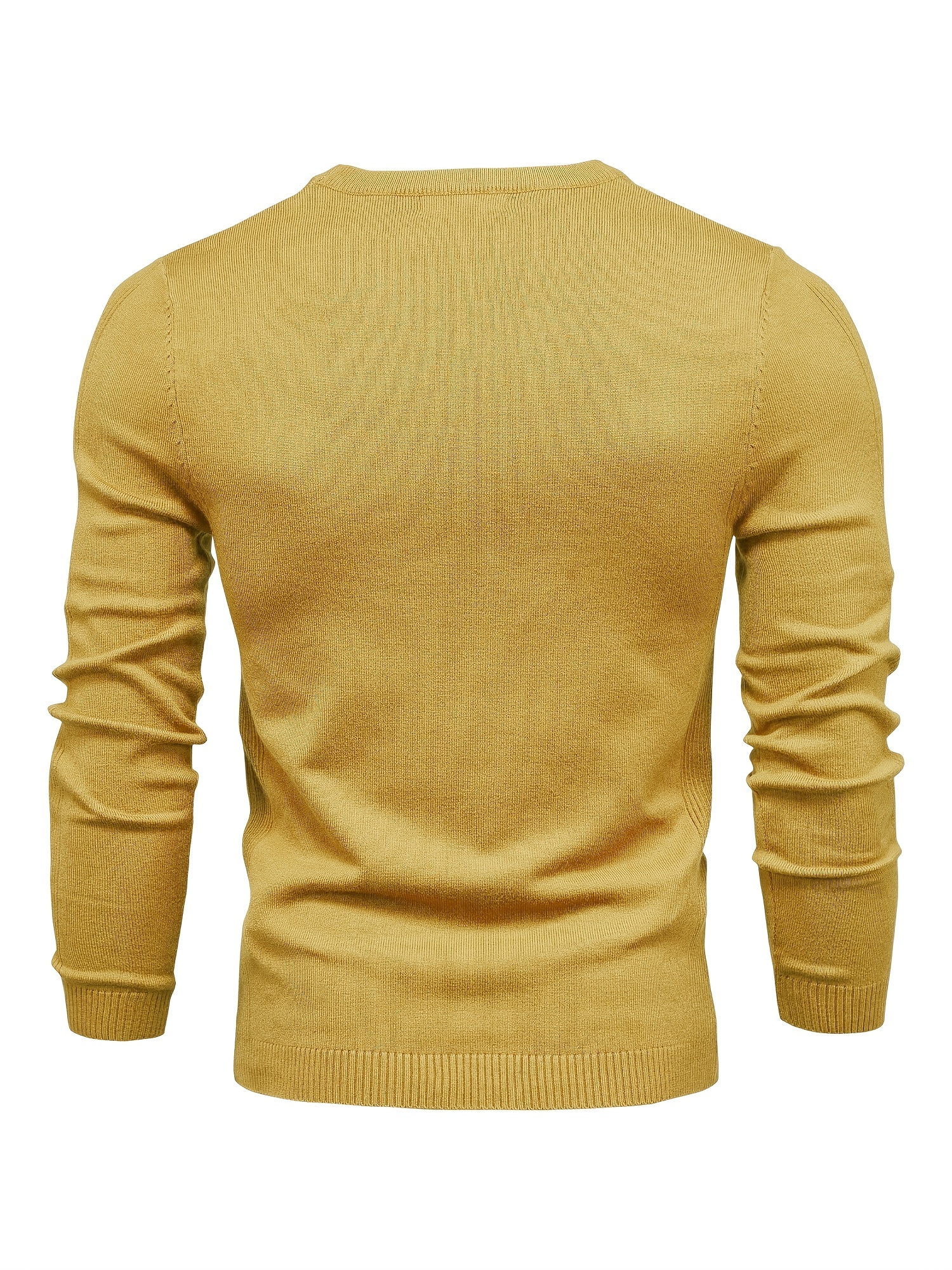 mens solid color crew neck slim fit knit sweater details 25