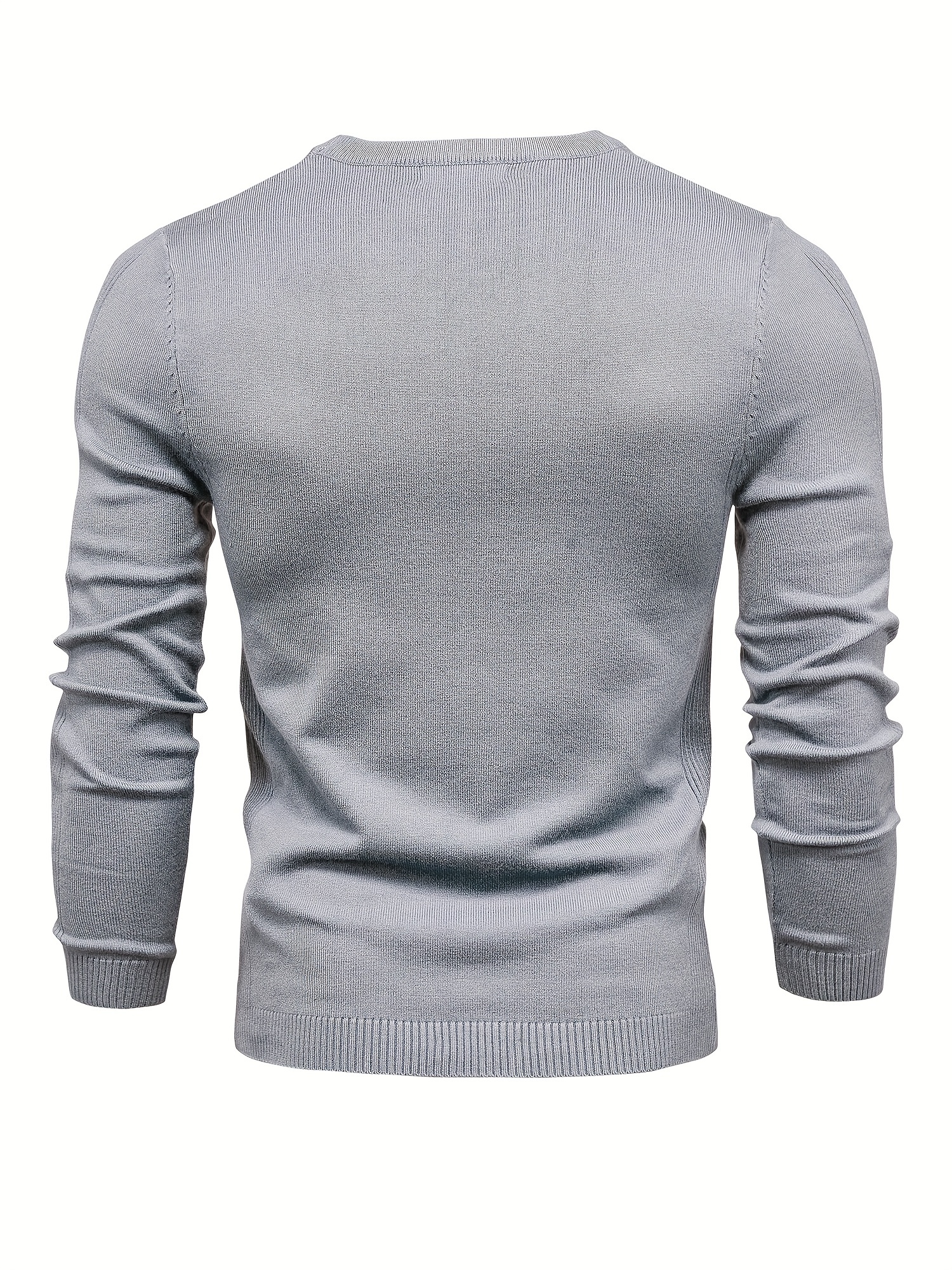 mens solid color crew neck slim fit knit sweater details 28