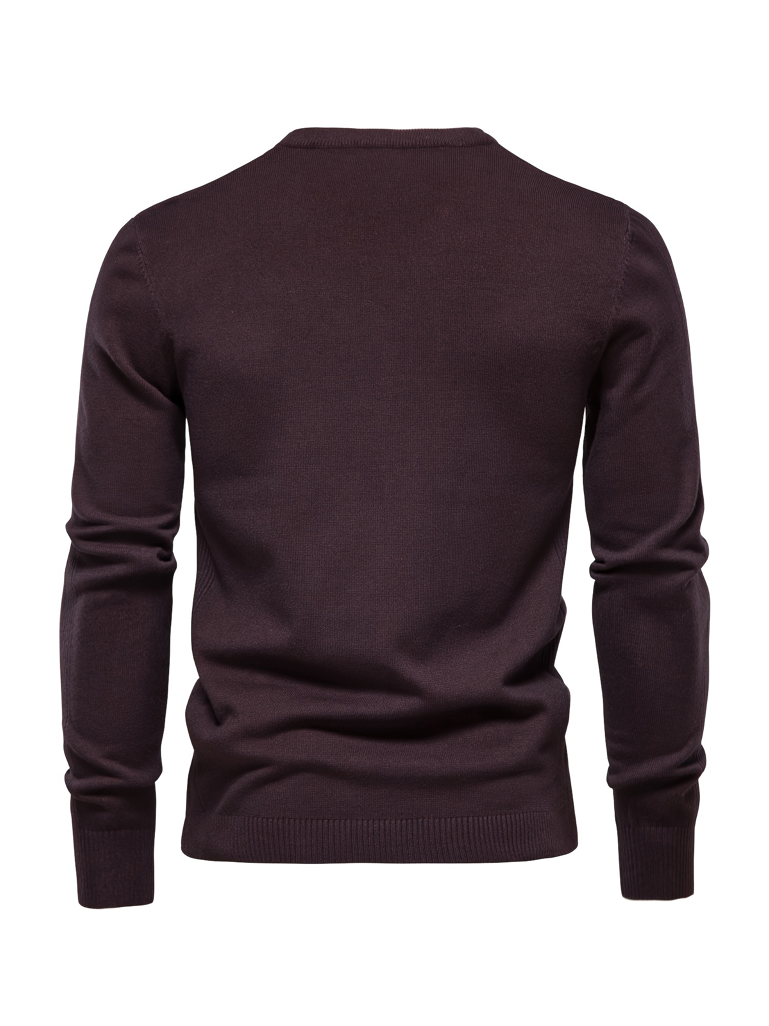 mens solid color crew neck slim fit knit sweater details 38