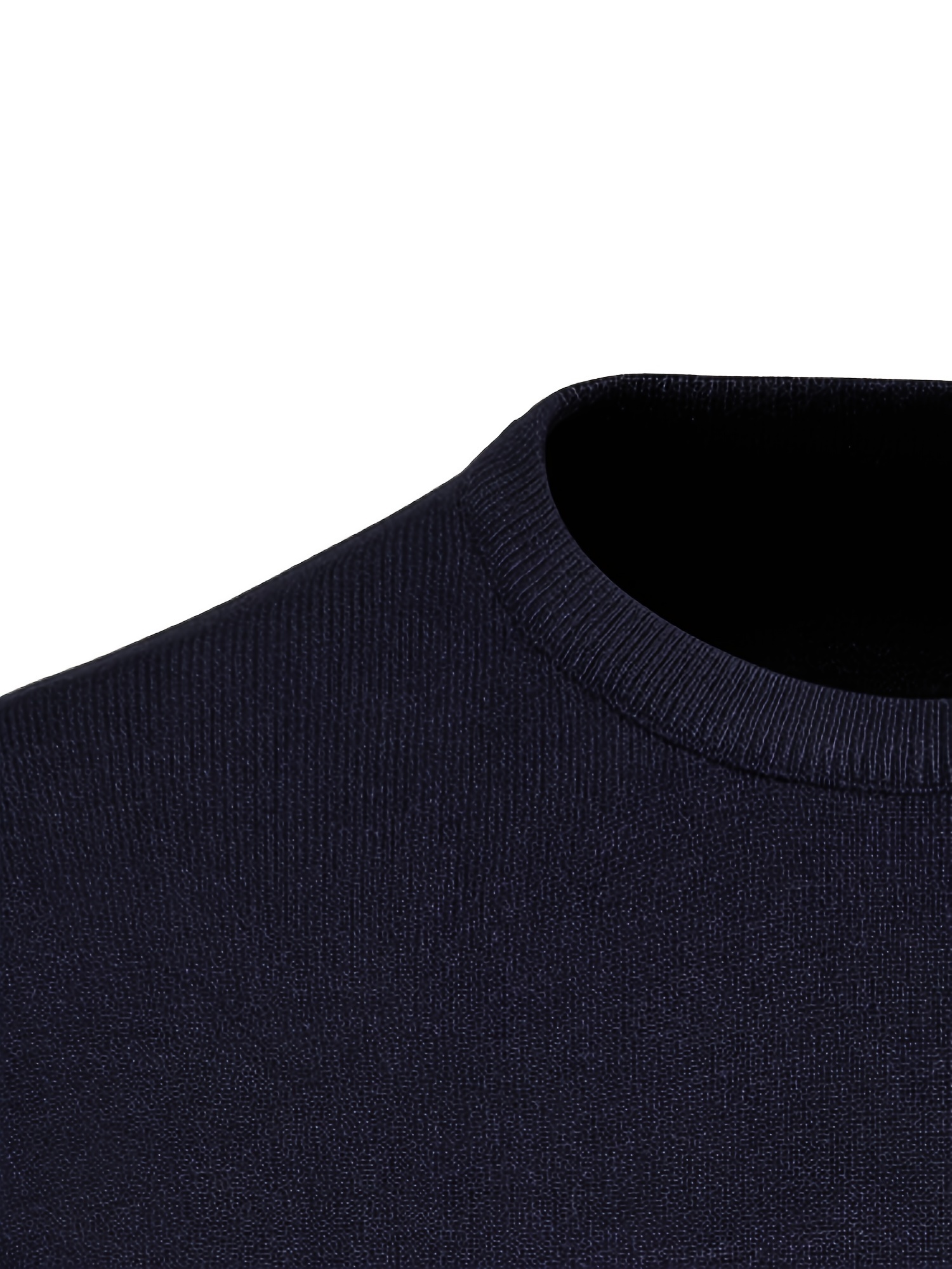 mens solid color crew neck slim fit knit sweater details 51