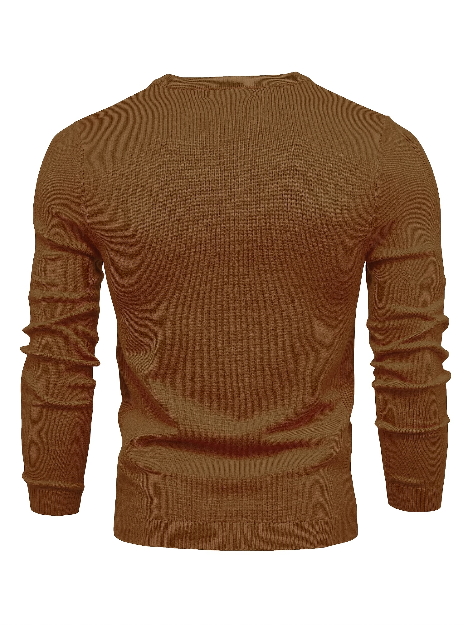 mens solid color crew neck slim fit knit sweater details 58