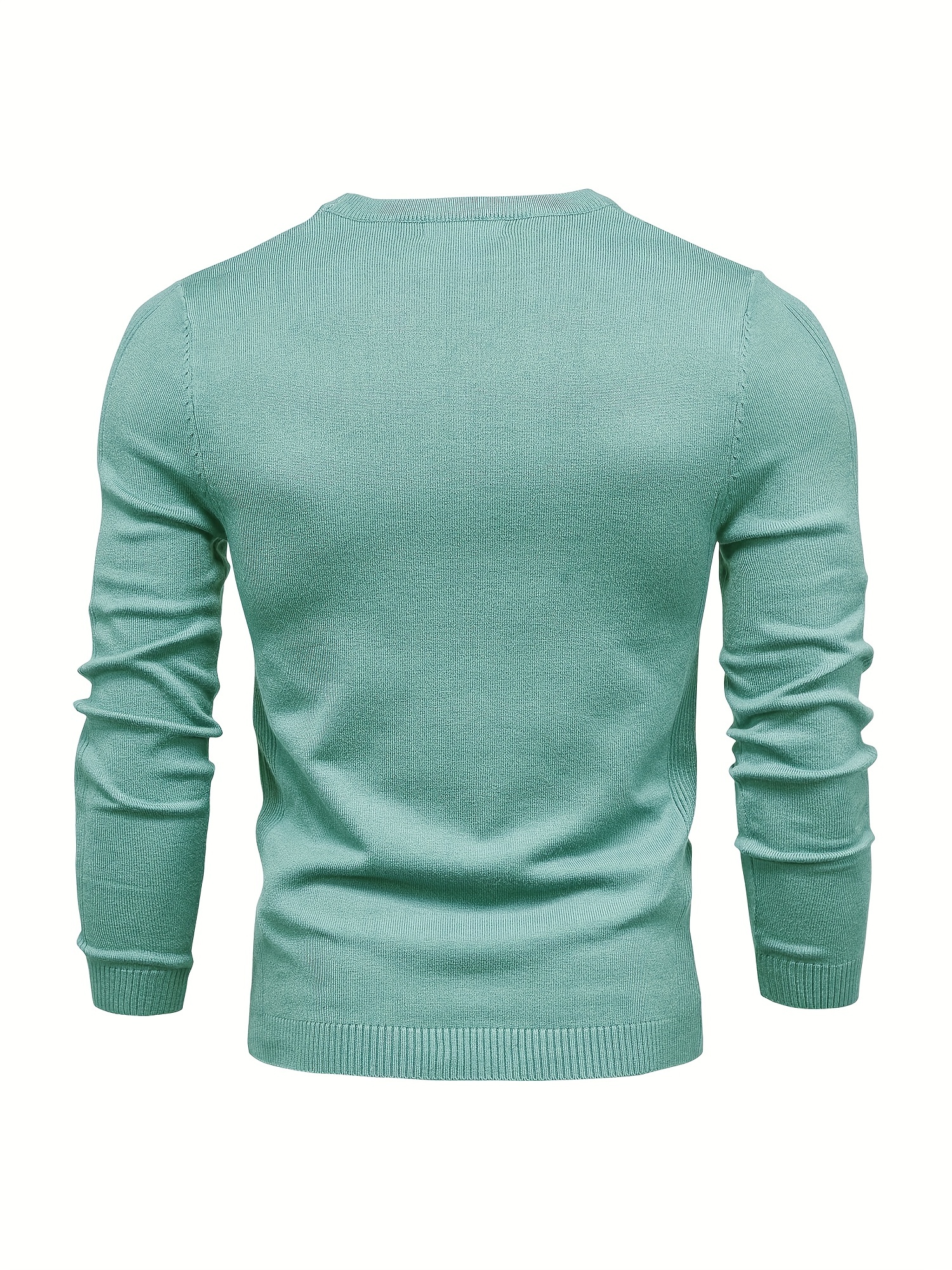 mens solid color crew neck slim fit knit sweater details 67