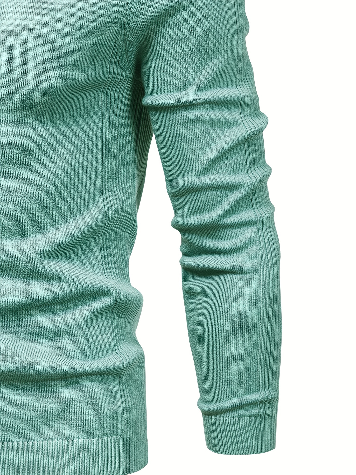 mens solid color crew neck slim fit knit sweater details 69