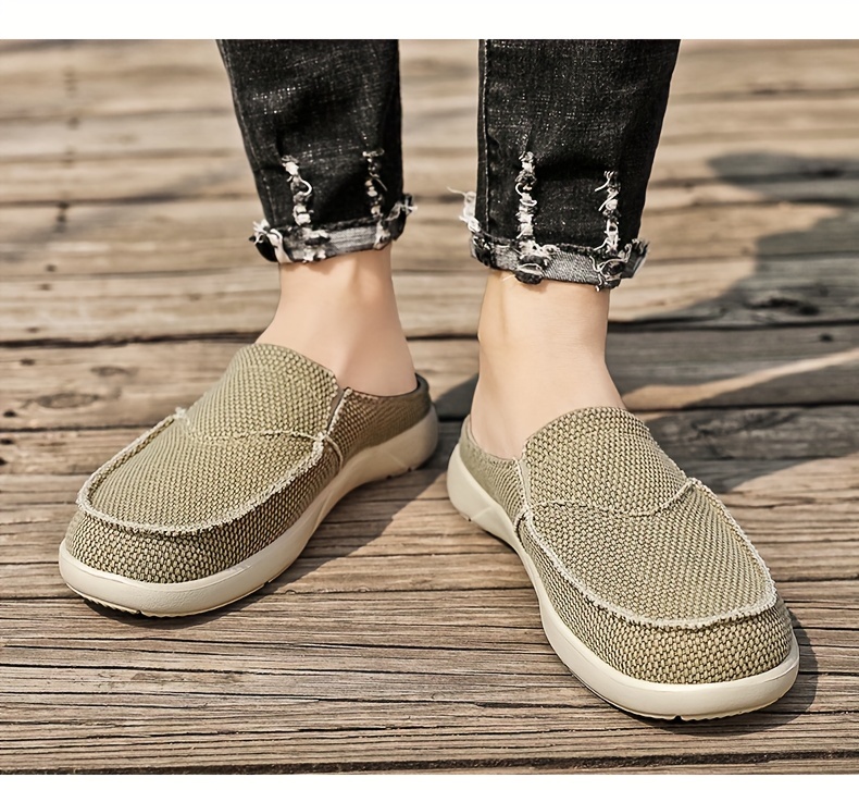 breathable hollow mule shoes men s trendy knitted comfy non details 8